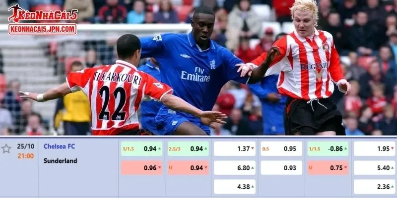Soi kèo chi tiết nhất cho trận đấu giữa Chelsea vs Sunderland