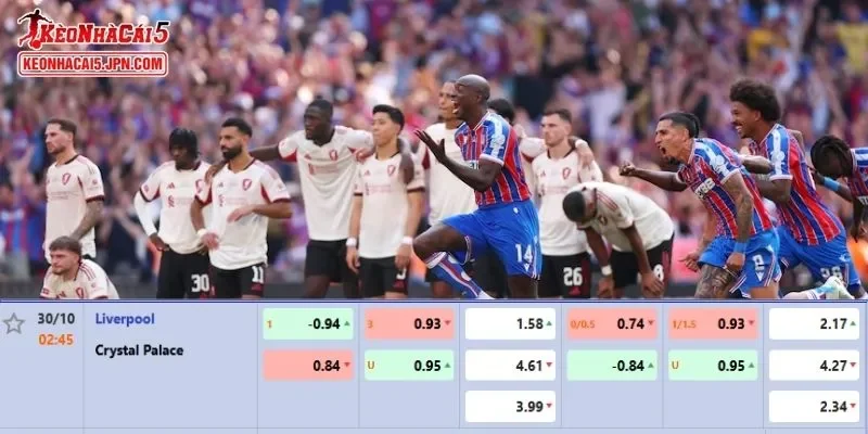 Soi kèo chi tiết nhất cho trận đấu giữa Liverpool vs Crystal Palace