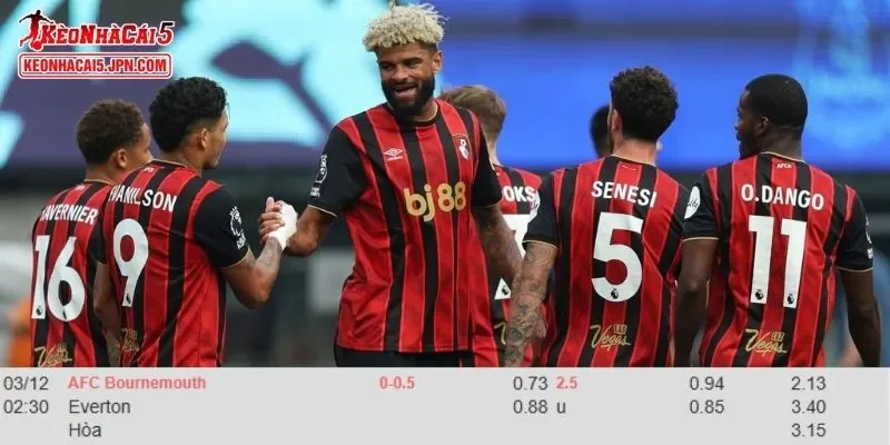 Soi kèo chi tiết nhất cho trận đấu giữa Bournemouth vs Everton