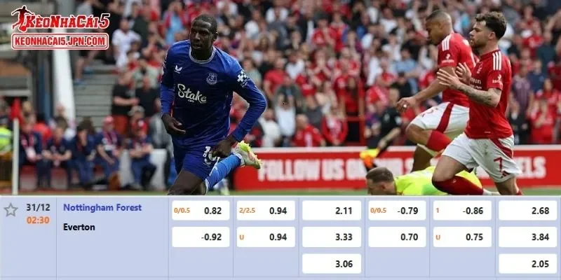 Tỷ lệ kèo phân tích chuẩn xác nhất cho trận Nottingham Forest vs Everton